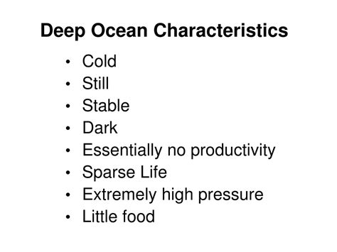 deep ocean characteristics.